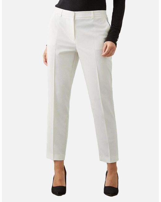 Dorothy Perkins White Ladies Slim Ankle Grazer Trousers