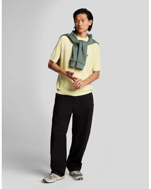 Lyle & Scott Natural Linen Blend Knitted T-Shirt for men