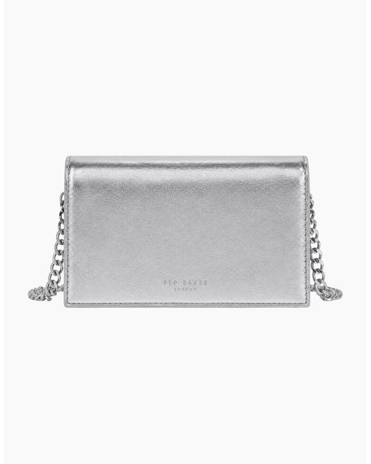 Ted Baker Gray Crossbody Flapover Bag