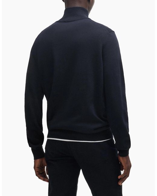 Boss Blue Boss Kanobix S Quarter Zip Knitted Sweater for men