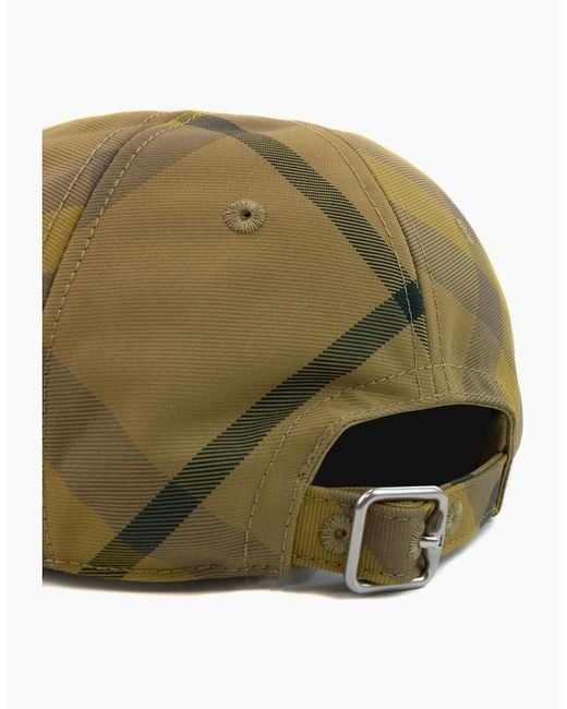 Burberry Green Bias Check Woven Cap Cedar for men
