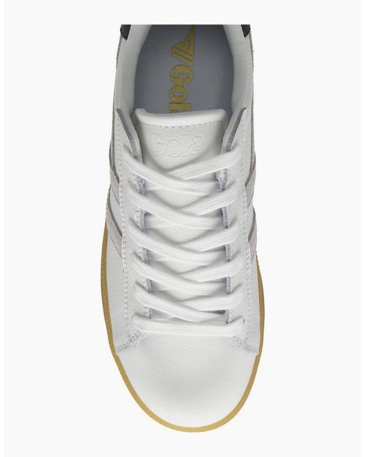 Gola White Aztec Leather Trainers