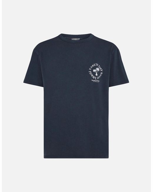 Tommy Hilfiger Blue Tommy Jeans Take It Easy Graphic T-Shirt for men
