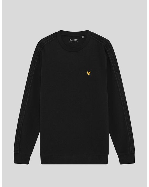 Lyle & Scott Black Sports Tape Crew Neck Sweatshirt for men