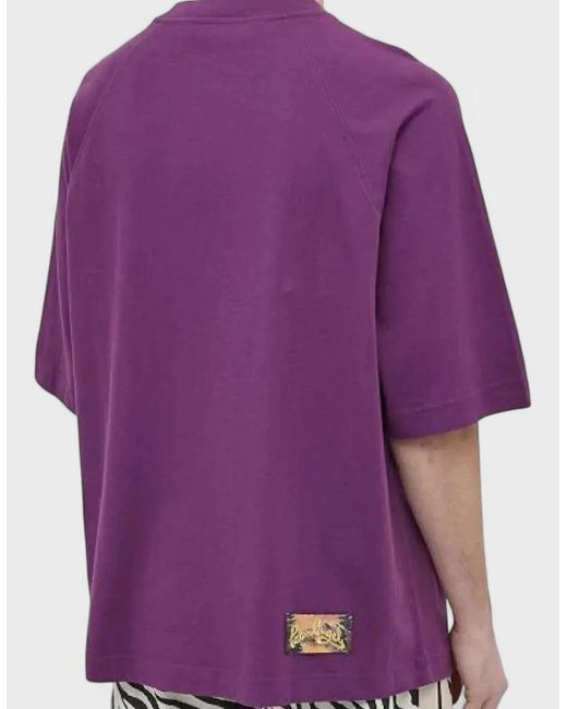 Palm Angels Purple Seasonal Logo Raglan Oversized Tee for men