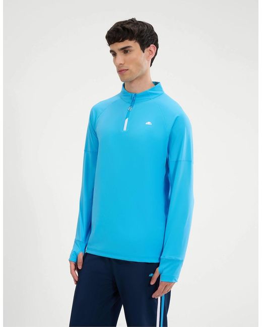 Ellesse Blue Musica 1/4 Ls Tee for men