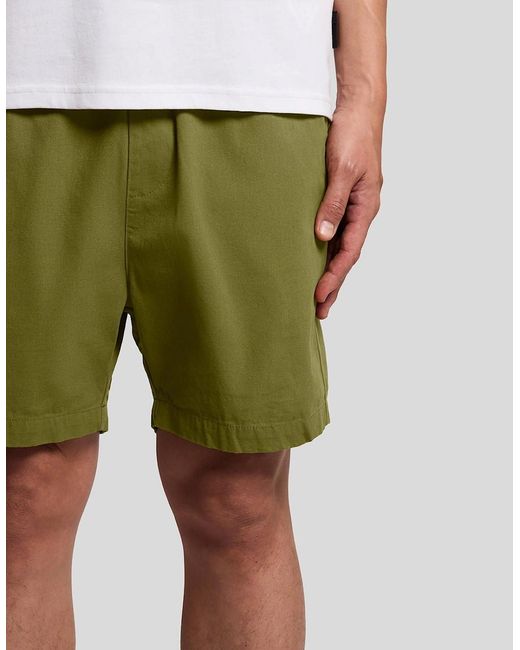 Lyle & Scott White Cotton Twill Shorts for men