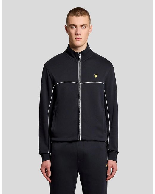 Lyle & Scott Gray Piped Full Zip Track Top for men