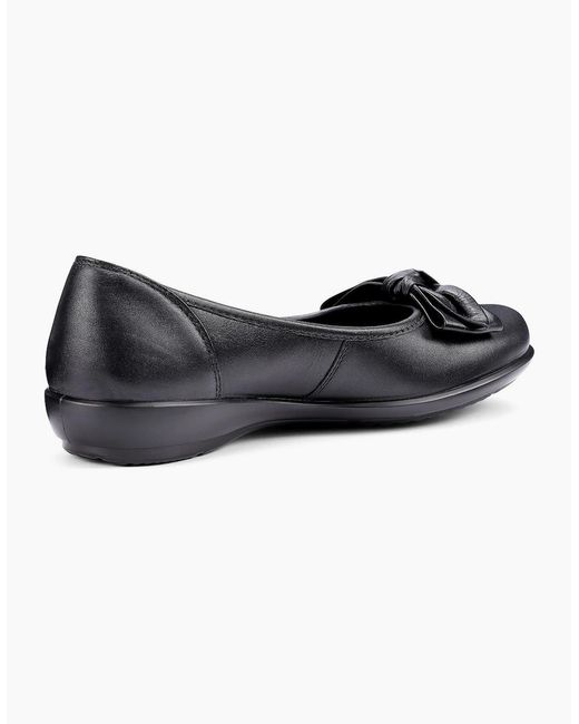 Hotter Black Jewel Extra Wide Ballet Pumps