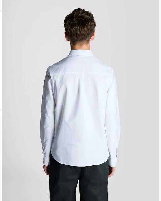 Lyle & Scott White Cotton Button Down Oxford Shirt for men