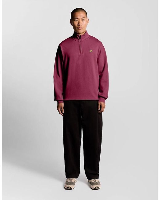 Lyle & Scott Red Everyday 1/4 Zip Cotton Sweatshirt for men