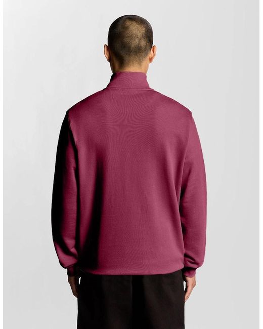Lyle & Scott Red Everyday 1/4 Zip Cotton Sweatshirt for men