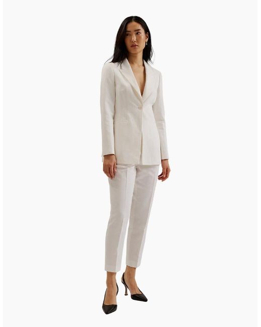 Ted Baker White Musub Tailored Jacket With Faux Pocket