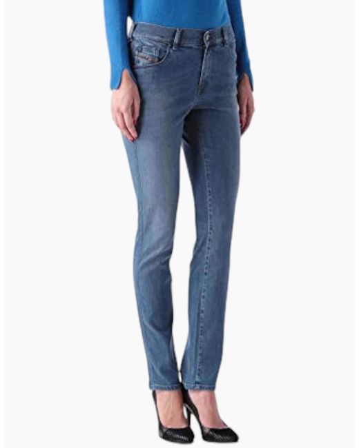 DIESEL Blue Sandy 0666G Denim Jeans Casual Pants Lyocell Regular Slim Trousers