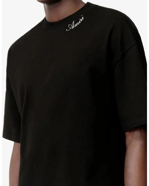 Amiri Black Script Embroidered T-Shirt for men