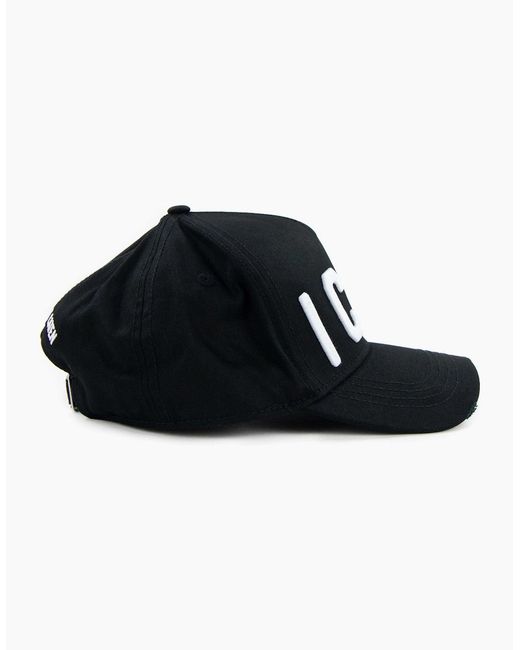 DSquared² Black D2 Icon Cap for men