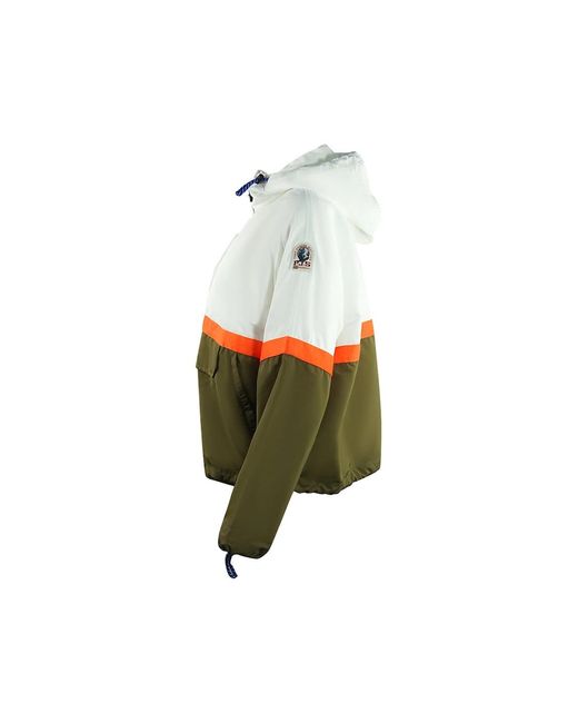 Parajumpers White Dezi Pull Over Colourblock Windbreaker Jacket
