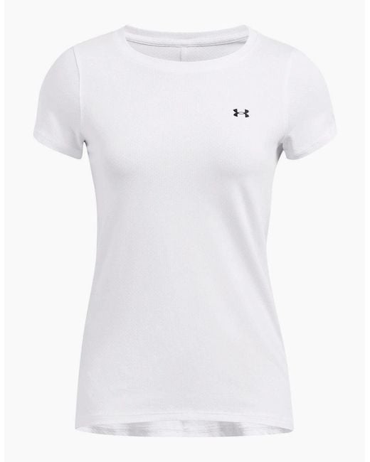 Under Armour White Ladies Performance Heatgear Short-Sleeved Training T-Shirt