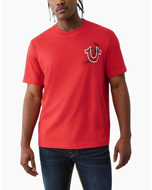 True Religion Red 109301 T Shirts for men