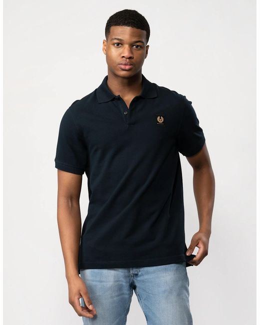 Belstaff Black Short Sleeved Polo for men