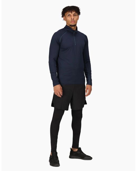 Regatta Blue Professional Core Stretch Half Zip Midlayer for men