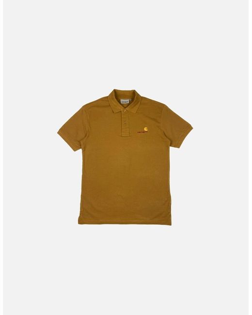 Carhartt Brown Hamilton American Script Polo Shirt for men