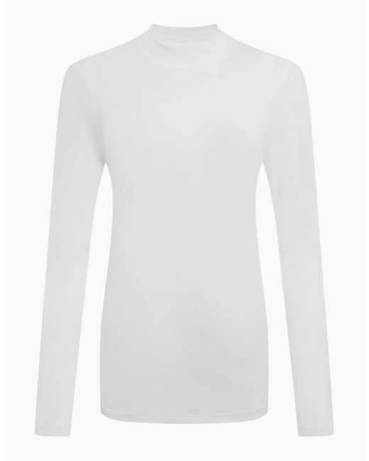 Craghoppers White Ladies Nosilife Mock Neck Long-Sleeved Golf T-Shirt