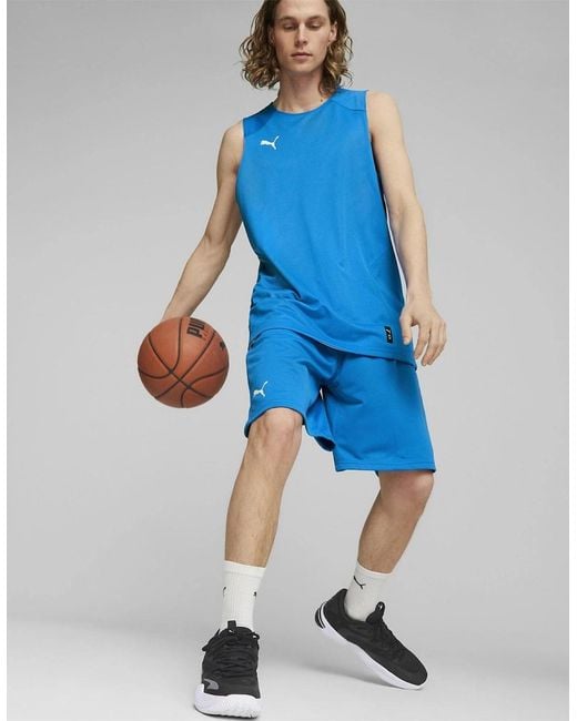 PUMA Blue Hoops Team Practice Basketball Shorts for men
