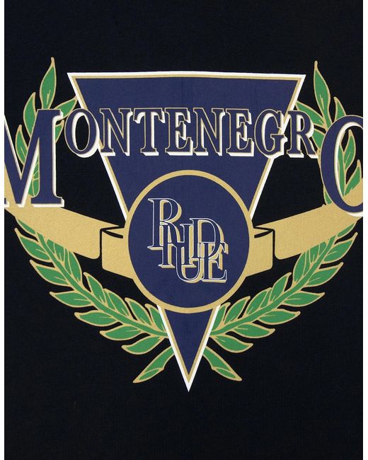 Rhude Black Montenegro Regatta Tee Vintage for men