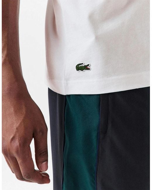 Lacoste White Crocodile Print Graphic Backpack for men