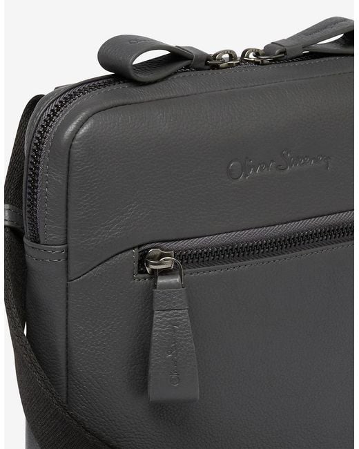 Oliver Sweeney Black Calf Leather Cross Body Bag for men