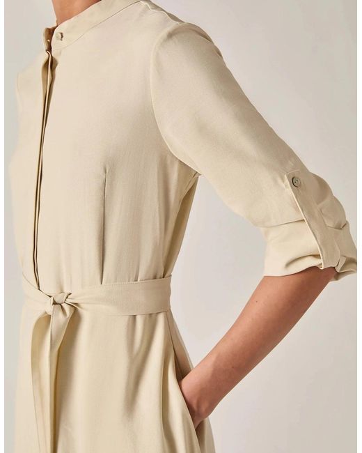 James Lakeland Natural Cream Tie-Waist Midi Dress