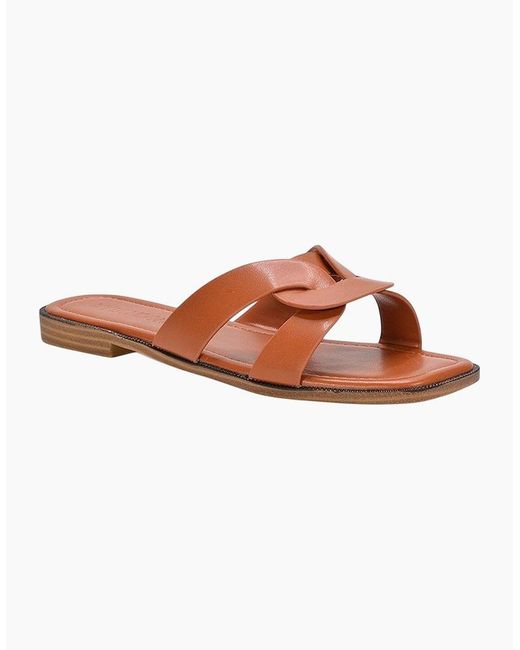 XY London Brown Ladies Charley Open Toe Sliders