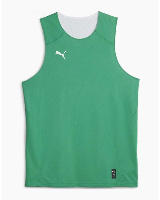 PUMA Green Hoops Team Reverse Practice Performance Basketball Jersey for men
