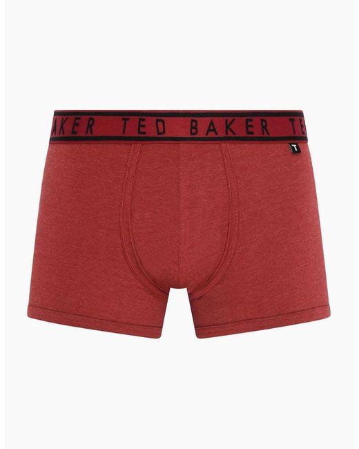 Ted Baker 3-Pack Coloured Boxer Trunks, /Burgundy for men