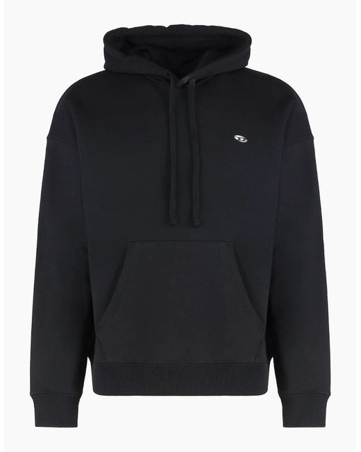 DIESEL Blue Small Logo Hoodie for men