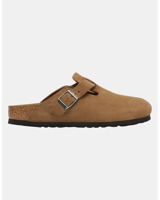 Birkenstock Boston Brown Suede Leather Clogs