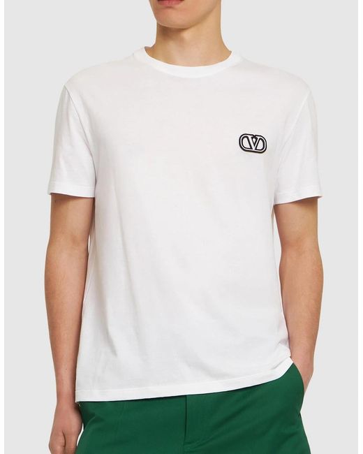 Valentino White Vlogo Signature Patch T-Shirt for men