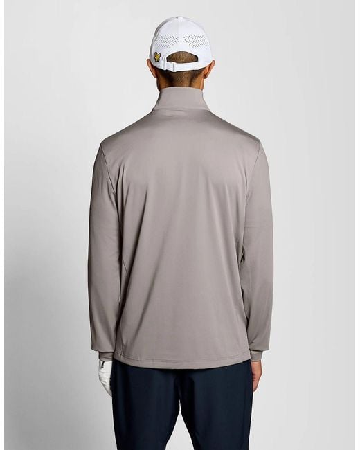 Lyle & Scott Gray Performance 1/4 Zip Midlayer for men