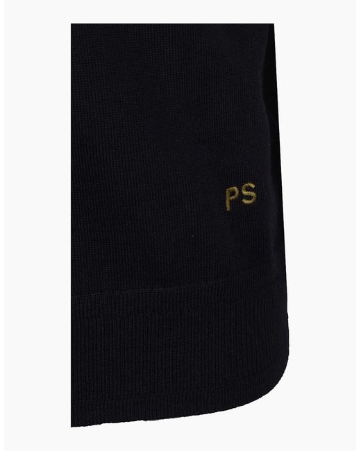 Paul Smith Black Merino Sweater Ss Polo for men