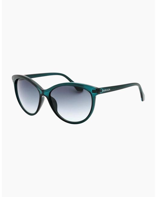 Calvin Klein Blue Crystal Framed Gradient Lensed Sunglasses