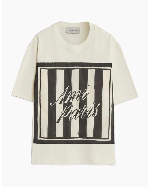 AMI White Boxy Printed T Shirt for men
