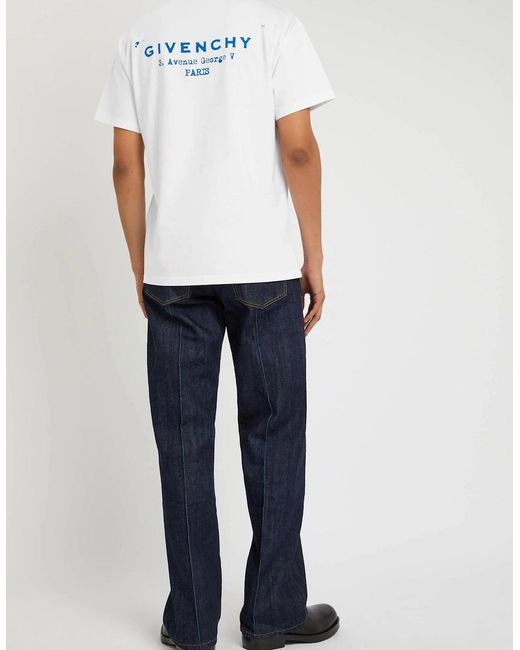Givenchy White Stamp Print T-Shirt for men