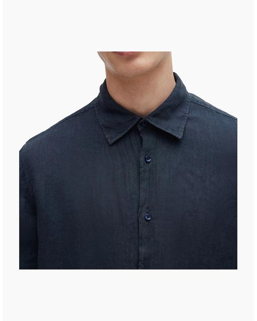 Boss Blue Boss Rash 2 Linen Short Sleeve Shirt for men