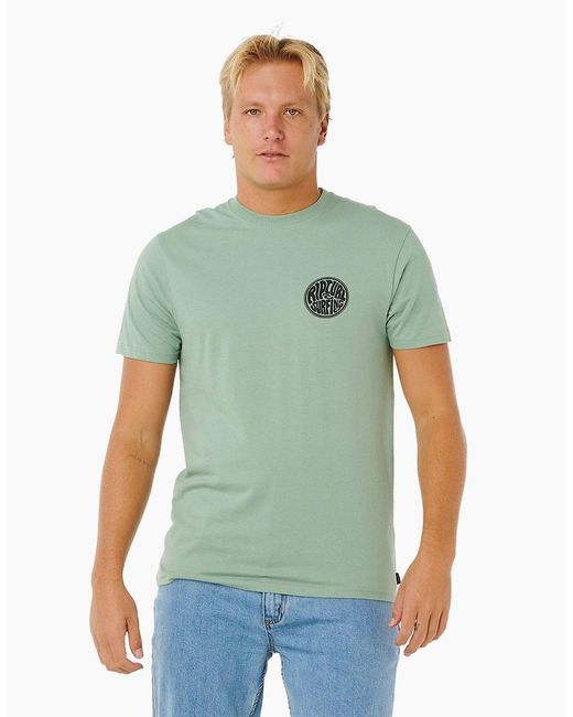 Rip Curl Green Rip Curl Streamline Pass Graphic Short Sleeve T-Shirt for men