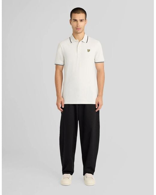 Lyle & Scott White Tipped Polo Shirt for men