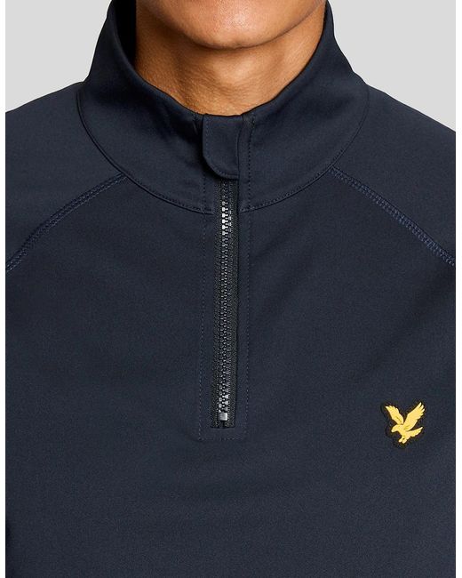 Lyle & Scott Blue Mesh Panelled Midlayer for men
