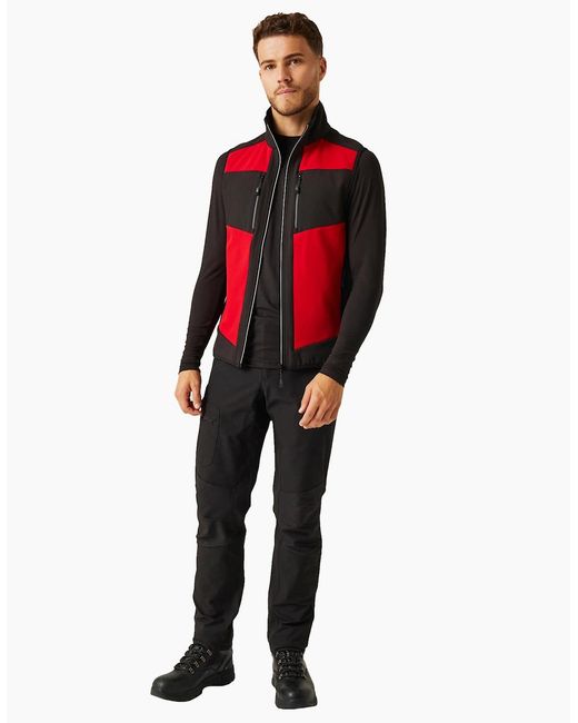 Regatta Red Professional Colour Block Softshell Body Warmer for men