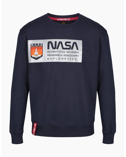 Alpha Industries Blue Limited Edition Mars Reflective Sweatshirt for men