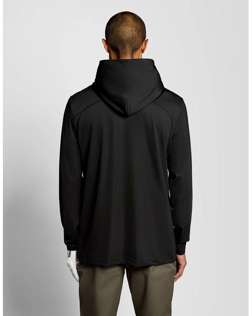 Lyle & Scott Black Performance Hooded Midlayer for men